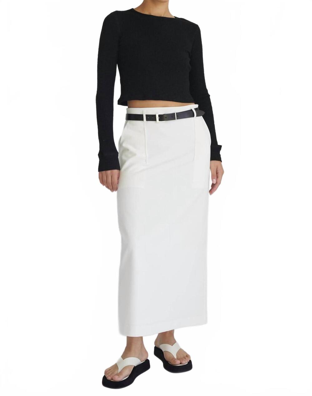 NEW ALMINA CONCEPT women's cropped fitted long sleeve top in black